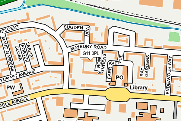 IG11 0PL map - OS OpenMap – Local (Ordnance Survey)