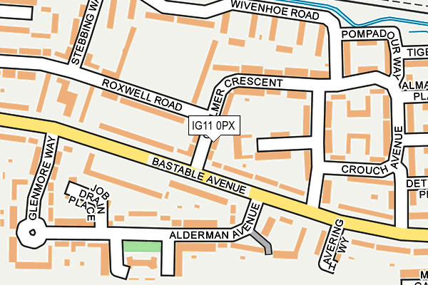 IG11 0PX map - OS OpenMap – Local (Ordnance Survey)