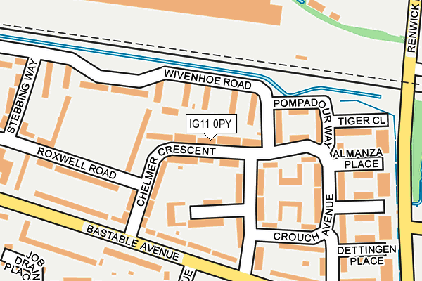 IG11 0PY map - OS OpenMap – Local (Ordnance Survey)