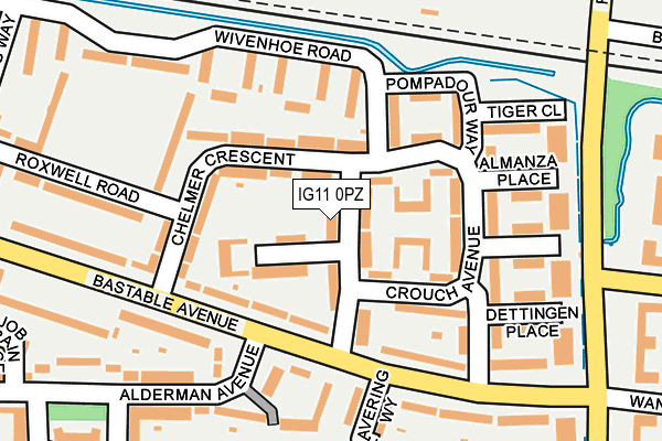IG11 0PZ map - OS OpenMap – Local (Ordnance Survey)