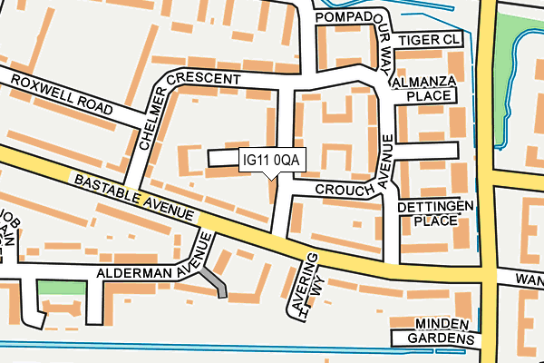 IG11 0QA map - OS OpenMap – Local (Ordnance Survey)