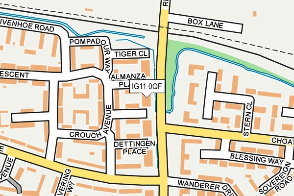 IG11 0QF map - OS OpenMap – Local (Ordnance Survey)