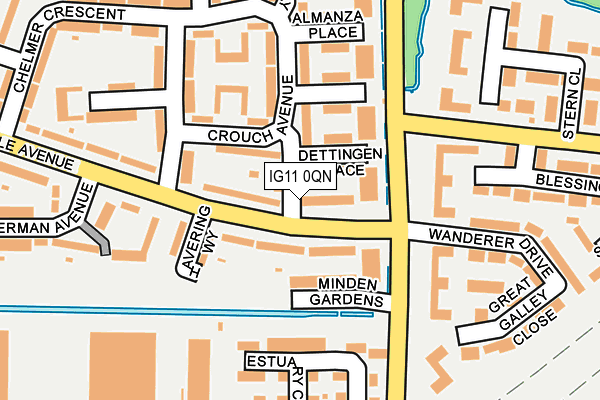 IG11 0QN map - OS OpenMap – Local (Ordnance Survey)
