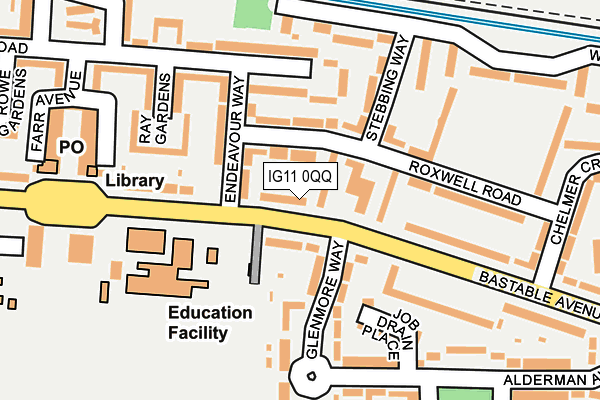 IG11 0QQ map - OS OpenMap – Local (Ordnance Survey)