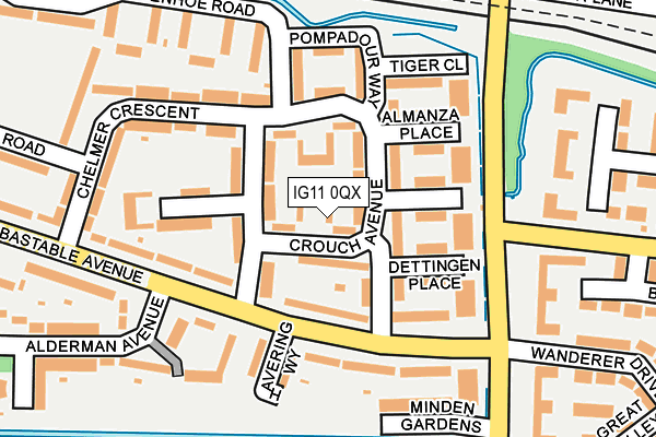 IG11 0QX map - OS OpenMap – Local (Ordnance Survey)
