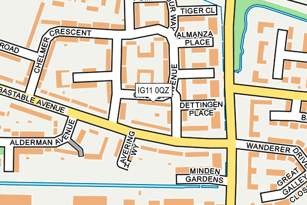 IG11 0QZ map - OS OpenMap – Local (Ordnance Survey)