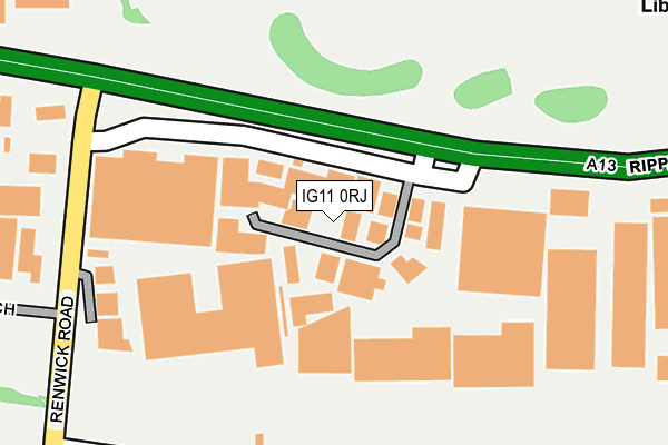 IG11 0RJ map - OS OpenMap – Local (Ordnance Survey)