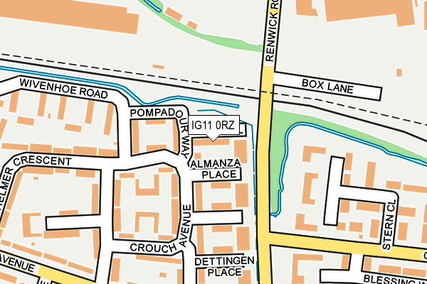 IG11 0RZ map - OS OpenMap – Local (Ordnance Survey)