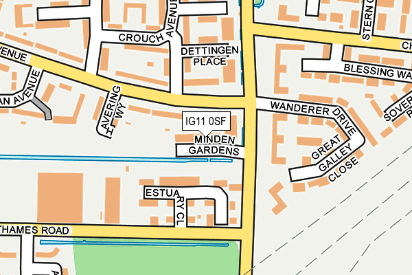 IG11 0SF map - OS OpenMap – Local (Ordnance Survey)