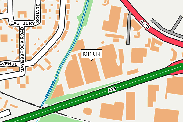IG11 0TJ map - OS OpenMap – Local (Ordnance Survey)