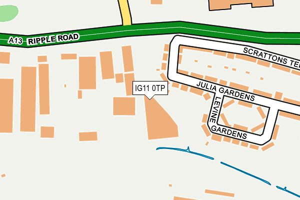 IG11 0TP map - OS OpenMap – Local (Ordnance Survey)