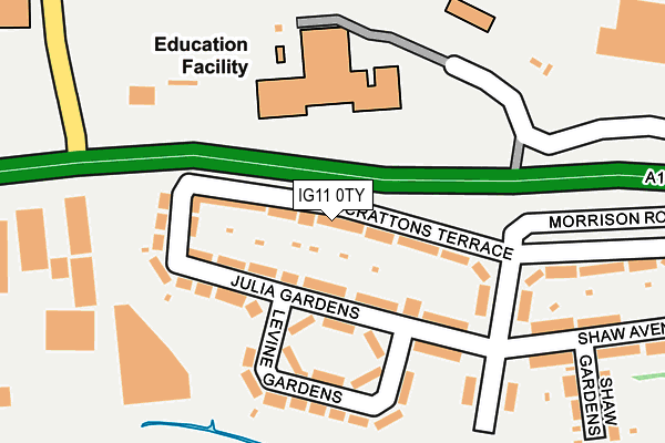 Map of VEARRGE PROPERTIES LTD at local scale