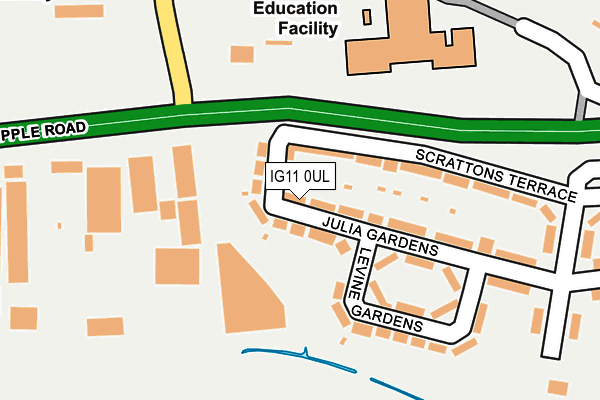 IG11 0UL map - OS OpenMap – Local (Ordnance Survey)
