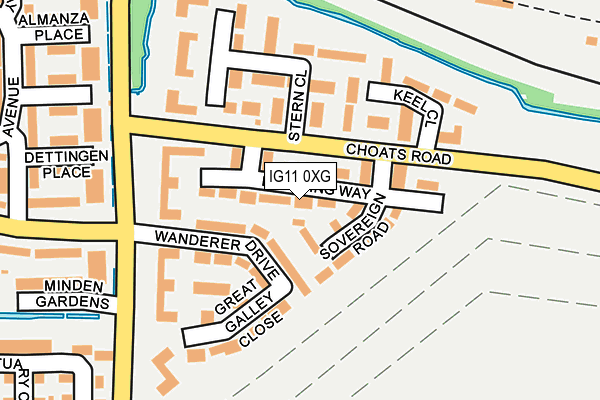 IG11 0XG map - OS OpenMap – Local (Ordnance Survey)