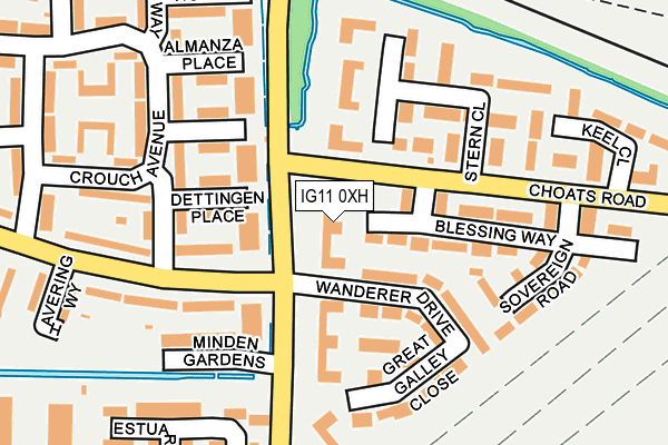 IG11 0XH map - OS OpenMap – Local (Ordnance Survey)