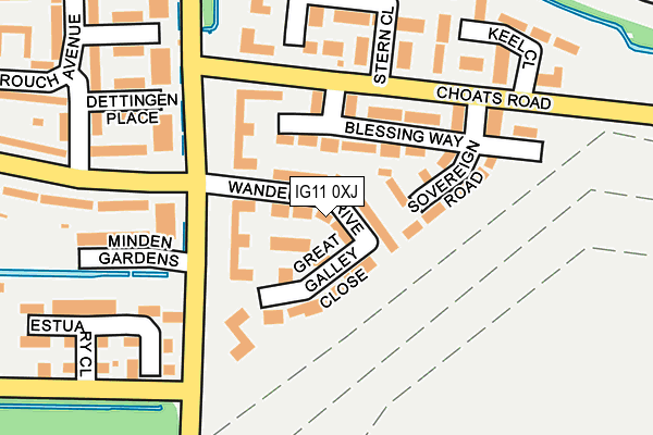 IG11 0XJ map - OS OpenMap – Local (Ordnance Survey)