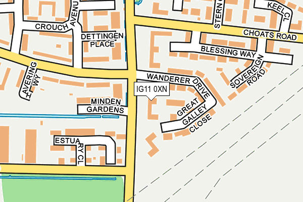 IG11 0XN map - OS OpenMap – Local (Ordnance Survey)