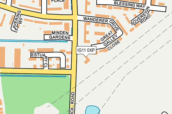 IG11 0XP map - OS OpenMap – Local (Ordnance Survey)