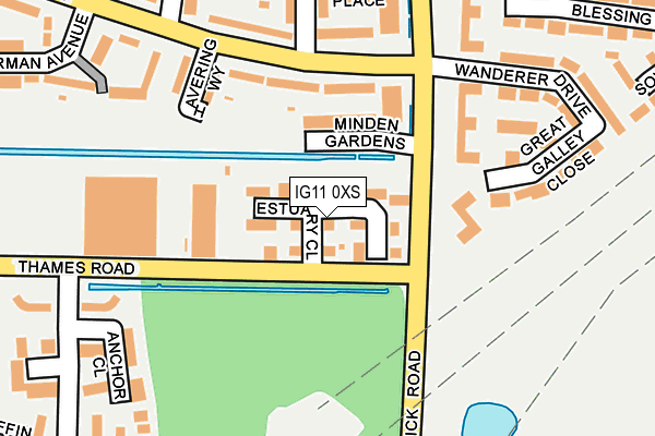 IG11 0XS map - OS OpenMap – Local (Ordnance Survey)