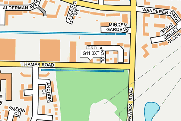 IG11 0XT map - OS OpenMap – Local (Ordnance Survey)