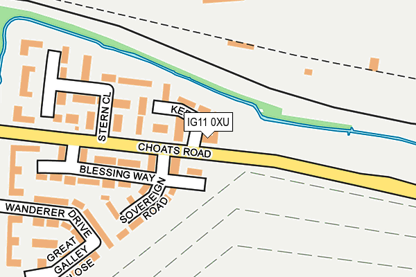IG11 0XU map - OS OpenMap – Local (Ordnance Survey)