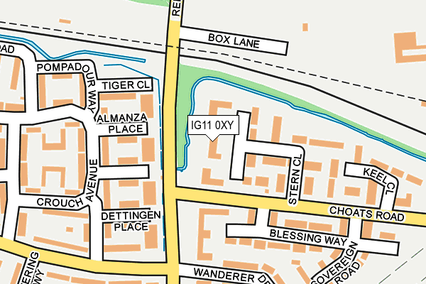 IG11 0XY map - OS OpenMap – Local (Ordnance Survey)