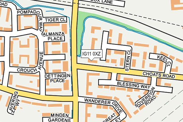IG11 0XZ map - OS OpenMap – Local (Ordnance Survey)