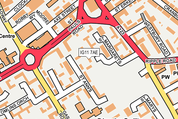 IG11 7AE map - OS OpenMap – Local (Ordnance Survey)