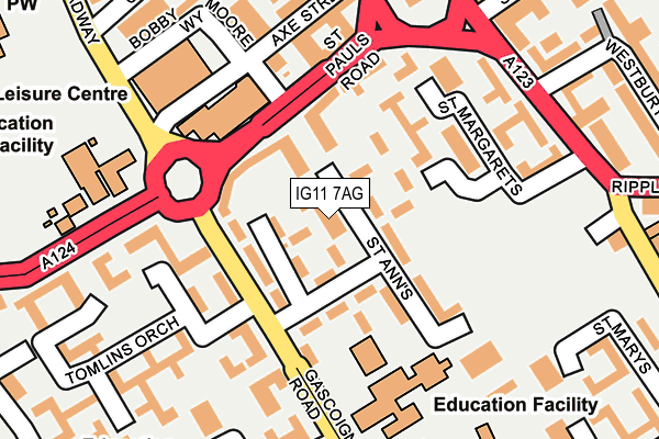 IG11 7AG map - OS OpenMap – Local (Ordnance Survey)