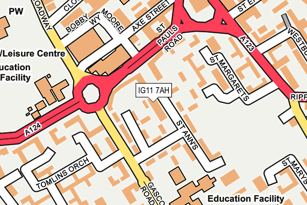 IG11 7AH map - OS OpenMap – Local (Ordnance Survey)