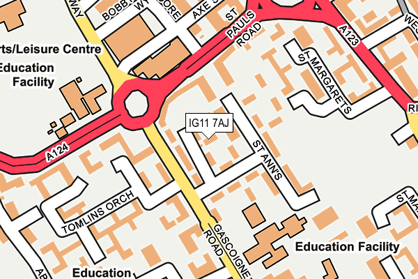 IG11 7AJ map - OS OpenMap – Local (Ordnance Survey)