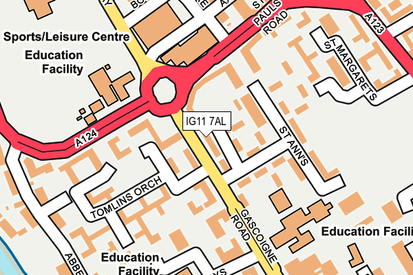 IG11 7AL map - OS OpenMap – Local (Ordnance Survey)