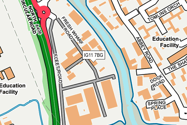 IG11 7BG map - OS OpenMap – Local (Ordnance Survey)