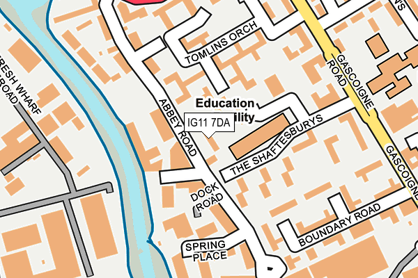 IG11 7DA map - OS OpenMap – Local (Ordnance Survey)