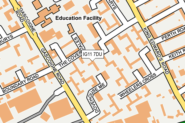 IG11 7DU map - OS OpenMap – Local (Ordnance Survey)