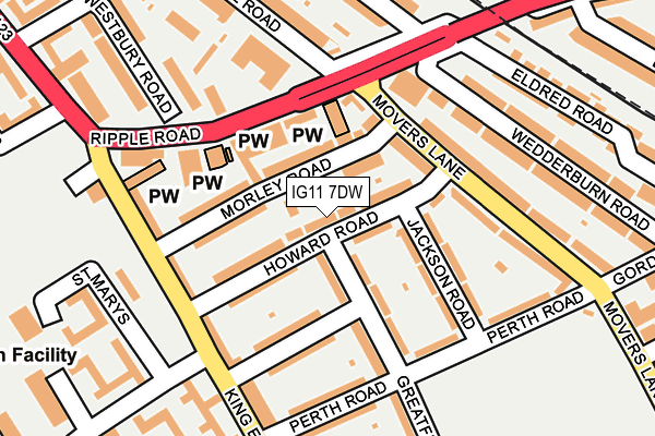 IG11 7DW map - OS OpenMap – Local (Ordnance Survey)