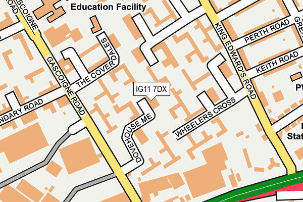 IG11 7DX map - OS OpenMap – Local (Ordnance Survey)