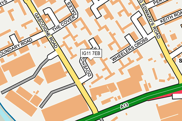 IG11 7EB map - OS OpenMap – Local (Ordnance Survey)
