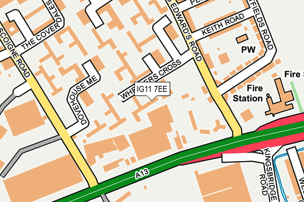 IG11 7EE map - OS OpenMap – Local (Ordnance Survey)