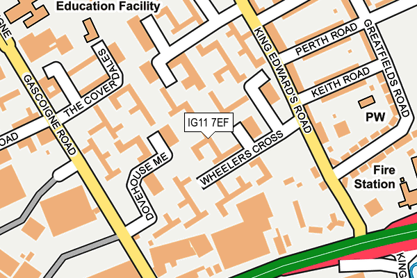 IG11 7EF map - OS OpenMap – Local (Ordnance Survey)