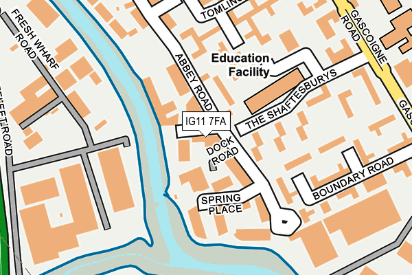 IG11 7FA map - OS OpenMap – Local (Ordnance Survey)