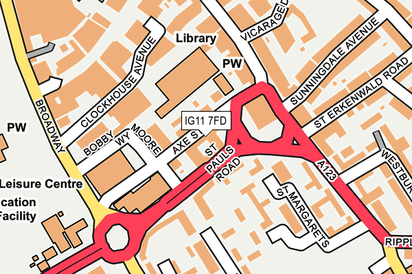 IG11 7FD map - OS OpenMap – Local (Ordnance Survey)