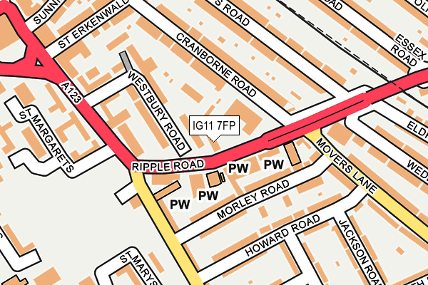 IG11 7FP map - OS OpenMap – Local (Ordnance Survey)
