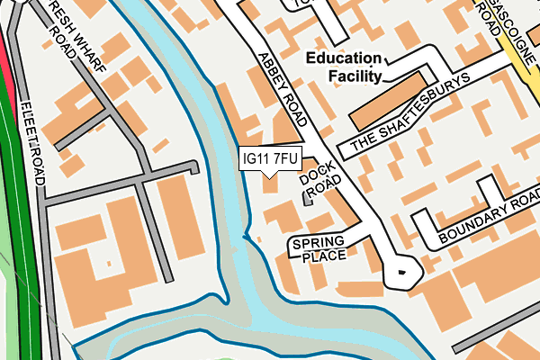 IG11 7FU map - OS OpenMap – Local (Ordnance Survey)