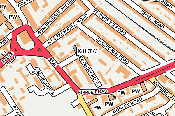 IG11 7FW map - OS OpenMap – Local (Ordnance Survey)