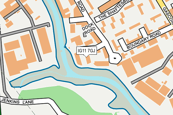 IG11 7GJ map - OS OpenMap – Local (Ordnance Survey)