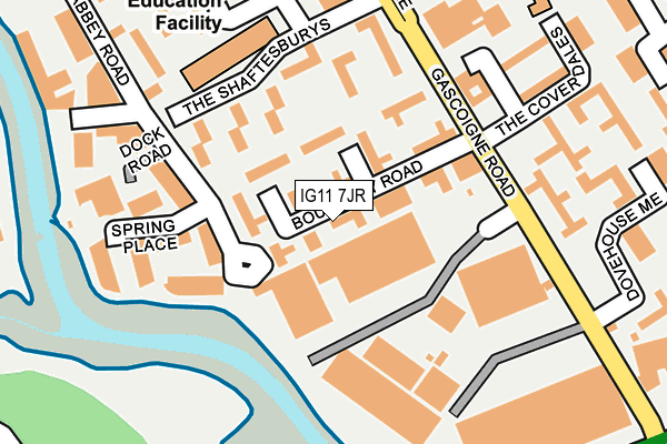 IG11 7JR map - OS OpenMap – Local (Ordnance Survey)