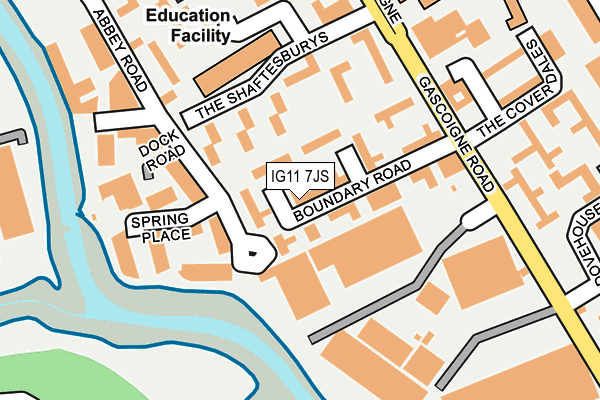 IG11 7JS map - OS OpenMap – Local (Ordnance Survey)