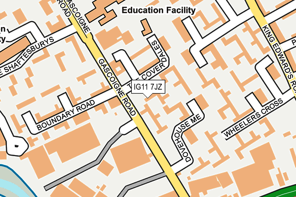 IG11 7JZ map - OS OpenMap – Local (Ordnance Survey)