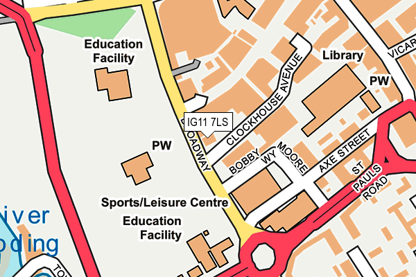 IG11 7LS map - OS OpenMap – Local (Ordnance Survey)